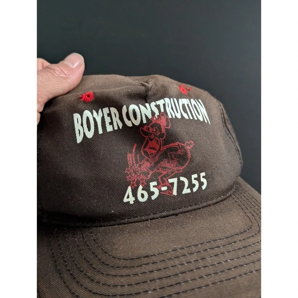 Vintage Boyer Construction Hat Snapback Brown OSFM‎ Faded by Outdoor Cap